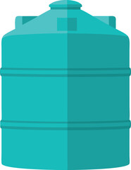 A large blue plastic water storage tank, suitable for water management, industrial use, home utility, agriculture irrigation, or infrastructure visuals