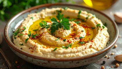 Classic Traditional Hummus Dish