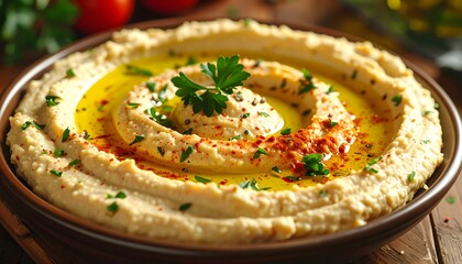 Classic Traditional Hummus Dish