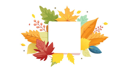 Autumn leaves frame vector design for fall season greetings and thanksgiving day background illustration