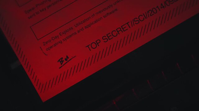 Secret document is scanned or copied in copy machine or scanner in red laboratory. Classified information being sent to public and exposed. Government fraud and conspiracy revealed by whistleblower
