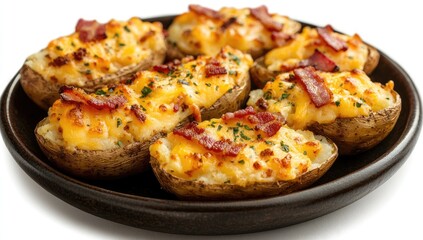 Baked potatoes, stuffed with cheesy bacon mixture