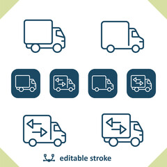 Truck Icons. Delivery Truck, Moving Truck, Van Icon