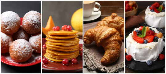 Foods with fluffy or airy texture, collage