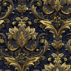 French Royal Damask Wallpaper Design