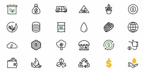Sustainable and Ethical Business Practices with Eco Friendly Icons, Perfect for ESG Reports and Green Marketing Campaigns, Modern and Scalable