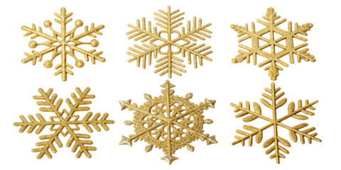 golden snowflake isolated on white background