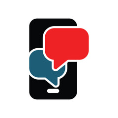 speech bubble phone icon logo vector moblie