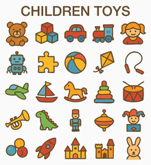 Fototapeta premium Collection of Classic Children's Toys and Playthings