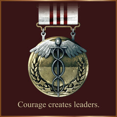 Courage Creates Leaders &ndash; Inspirational Quote Typography with Modern Gradient Background Vector Illustration.