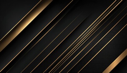 Sleek black background with diagonal gold lines