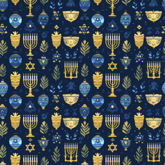 Holiday Celebration Jewish Festival Seamless Print