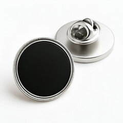 Blank Round Metal Lapel Pin Badge Mockup , two Colours  Enamel Button Pin