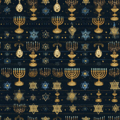Star of David Hanukkah Celebration Pattern Design