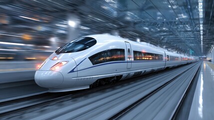 Fototapeta premium High-speed train in motion (1)