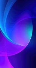 Abstract vibrant swirling shapes in shades of blue, purple, and pink