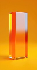 Transparent orange rectangular prism on orange background