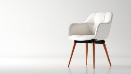 White armchair on minimalist white background
