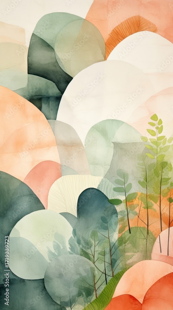 Canvas Prints forest abstract painting pattern.