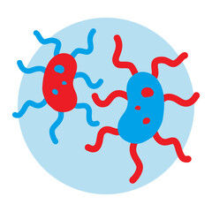 Bacteria with Flagella Icon Microorganism Vector Illustration