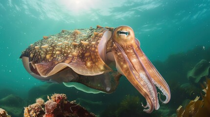 Giant Cuttlefish in Ocean: Rare Footage of Giant Cuttlefish in Ocean, Deep-Ocean Giant Cuttlefish Habits, Camouflaged Giant Cuttlefish in Ocean—Fascinating Deep-Sea Creature