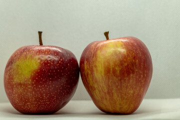 red apples on a white background