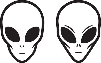 Alien faces bold style, dark eyes, sci-fi look