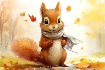 Cute baby squirrel rodent animal mammal.