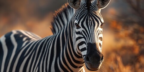 Fototapeta premium A beautiful zebra closeup