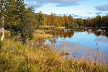 Fall at the river Inna, Norway