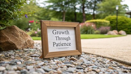 Inspirational Sign in Nature Illustrating Growth Through Patience