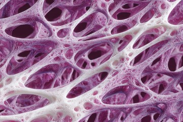 Nano-fiber mesh structure under microscope lens, blush lavender and white, highly detailed texture 