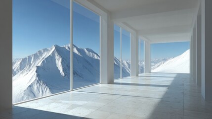 Obraz premium empty room with windows