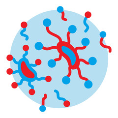 Clustered Virus Icon Microorganism Vector Illustration