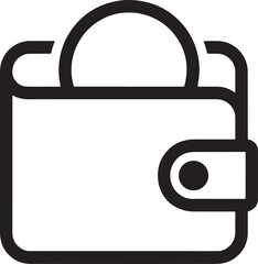 Obraz premium Simple Line Art Icon of a Wallet to Represent Finance, Savings, and Personal Money Management