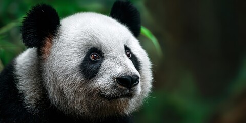 Obraz premium A panda in the woods.