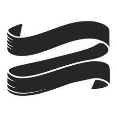 Vector art of black ribbon banner. black and white ribbon