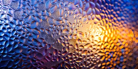 Textured glass with abstract colorful light patterns