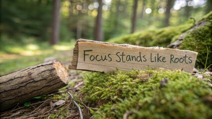Inspirational Wooden Sign in Forest with Nature Background