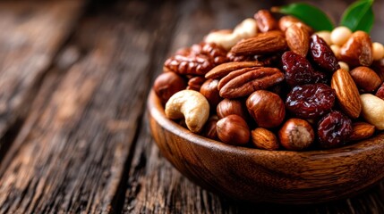 A beautifully arranged bowl of assorted nuts, showcasing a variety of textures and flavors, representing healthy snacking and satisfying cravings in a wholesome way.