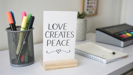 Inspiring Desk Decoration with Positive Message for Creative Space