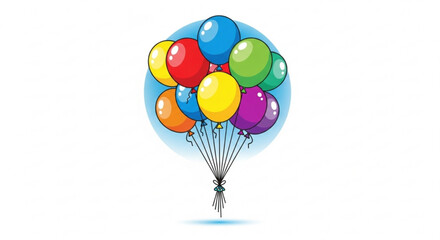 A vibrant bunch of colorful balloons floating in the air, , perfect for celebrations, parties, and festive occasions