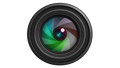Camera Lens Front Element isolated on solid white background Png format
