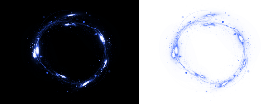 Stunning PNG overlays featuring transparent circular light illustrations for dynamic photo enhancements. - Powered by Adobe