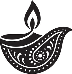 Black and white lamp vector art design