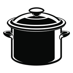 A stark monochrome drawing features a lidded pot with curved handles and elegant rim detail