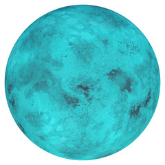 Fictional green planet isolated transparent background 3d rendering
