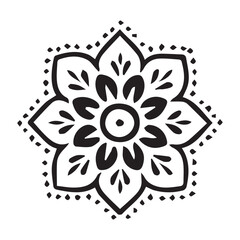 Elegant floral vector illustration with a seamless black and white ornamental mandala pattern
