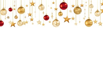 Fototapeta premium Christmas ornaments invitation border illustration background christmas.