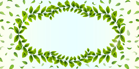 Eco friendly leaf frame botanical design.